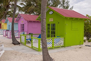 Bahamas Prints: Bahamas, Eleuthera, Princess Cays, beach bungalow