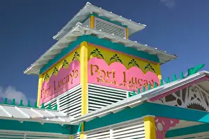 BAHAMAS-Grand Bahama Island-Lucaya: Port Lucaya Marketplace Sign