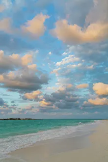 Aqua Prints: Bahamas, Little Exuma Island. Sunset on seascape