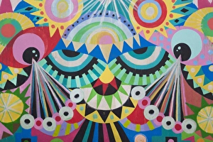 Images Dated 26th February 2012: Bahamas, New Providence Island, Nassau, wall mural, Junkanoo festival