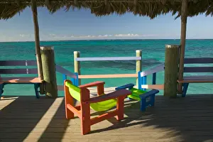 Beach Chair Prints: BAHAMAS-New Providence Island-Gambier: Compass Point Resort- Colorful Beach