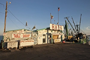 Aransas County Prints: Bait Stand at Fulton Harbor, Fulton, Texas