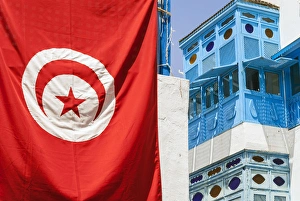 Balcony and window, Sidi Bou said, Tunisia, North Africa, Africa