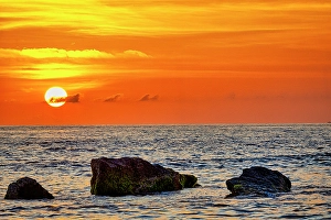 Bali Prints: Bali, sunset and high tide