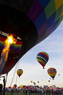 Rising Prints: Balloons preparing to leave for the Mass Ascension at the Albuquerque International Balloon Fiesta