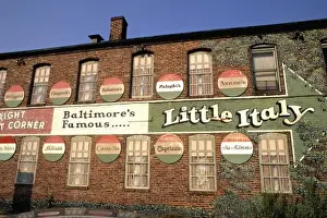 Maryland Prints: Baltimore Maryland USA the historic Little Italy section signage