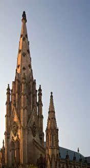 Images Dated 2nd November 2004: BALTIMORE, MARYLAND. USA. Spires of the First and Franklin Street Presbyterian Church at sunset