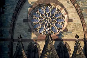 Maryland Prints: BALTIMORE, MARYLAND. USA. Window above entrance of Mount Vernon Place United Methodist