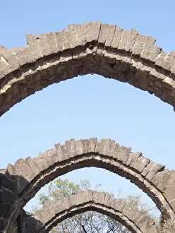 South Asia Prints: Bara Kaman, the unfinished mausoleum of Ali Adil Shah II in Bijapur, Karntaaka, India