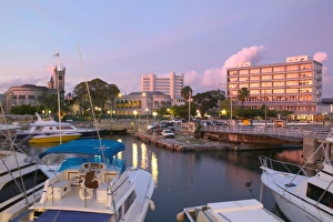 BARBADOS, Bridgetown, Evening View of The Careenage