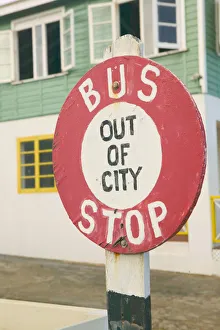 Images Dated 26th May 2011: BARBADOS, North East Coast, Bathsheba, Bus stop sign