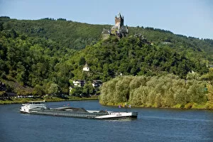 Images Dated 10th September 2004: Barge, Cochem Castle, Mosel Valley, Rhineland Palatinate, Germany