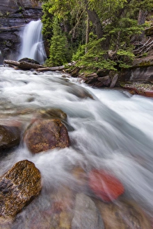Images Dated 13th July 2014: Baring Falls in Glacier National Park, Montana, USA
