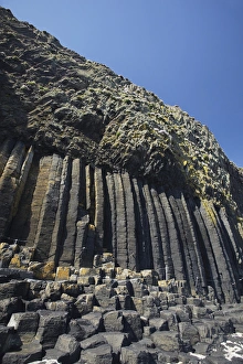 Low Angle View Prints: Basalt Columns by Fingals Cave, Staffa, off Isle of Mull, Scotland, United Kingdom