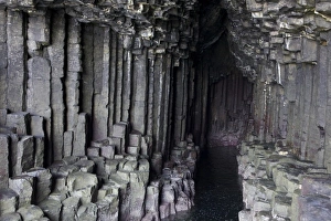 Basalt Columns in Fingals Cave, Staffa, off Isle of Mull, Scotland, United Kingdom