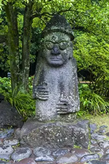 Likeness Prints: Basalt statue in Seogwipo in the Unesco world heritage sight the island of Jejudo