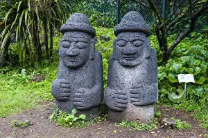 Images Dated 25th May 2011: Basalt statues in Seogwipo in the Unesco world heritage sight the island of Jejudo