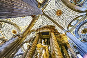Ceiling Prints: Basilica ceiling Bishop Statue, Cathedral Puebla, Mexico. Built in 15 to 1600 s