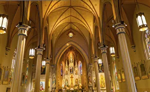 San Antonio Prints: Basilica Stained glass Saint Joseph Catholic Church, San Antonio, Texas. Built in 1871