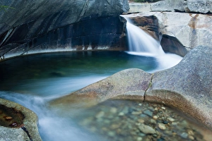 White Mountain Prints: The Basin in New Hampshires Franconia Notch State Park. Pemigewasset River