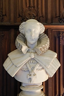 England Prints: Basingstoke, England. United Kingdom Bust of Mary Queen of Scots. (Editorial Use Only)