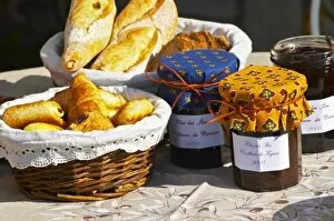 Basket with croissants