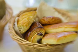 Ile De France Prints: Basket of pastries, Paris, France