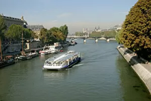 A Bateaux Mouches excursion boat on the Seine Paris. France. Europe
