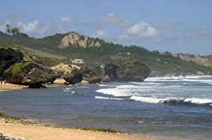 Surf Prints: Bathsheba Beach on the east coast of Barbados in the Caribbean