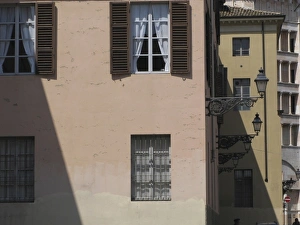 Parma Prints: Battistero church in the far background and houses