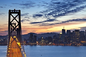Traffic Prints: The Bay Bridge from Treasure Island in San Francisco, California, USA