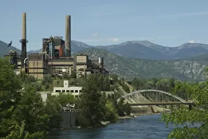 BC: Trail, Columbia River Basin, Teck Cominco Smelting Plant on Columbia River