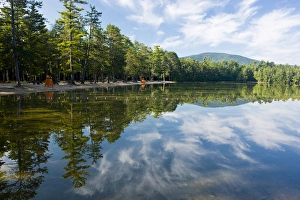 White Mountain Prints: The beach area at White Lake State Park in Tamworth, New Hampshire