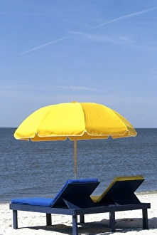 Sea Side Prints: Beach umbrella, Outer Banks, North Carolina, USA