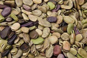 Beans displayed in market, Cuzco, Peru, South America