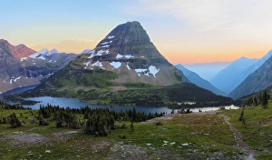Tom Norring Prints: Bearhat Mountain behind Hidden Lake at sunset. Glacier National Park. Montana. USA