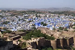 Jodhpur Prints: Beautiful BLUE CITY of Jodhpur showing all blue buildings taken from Fort Mehrangarh