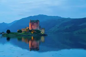 United Kingdom Prints: Beautiful Eileen Donan Castle in Western Dornie in Highlands os Scotland the most