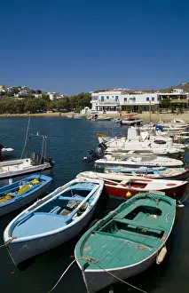Images Dated 29th August 2021: Beautiful island of Paros Greece in Greek Islands and beautiful boats in harbour