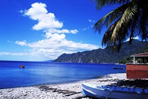 Beautiful ocean scenic on peaceful south end in Soufrier, Dominica