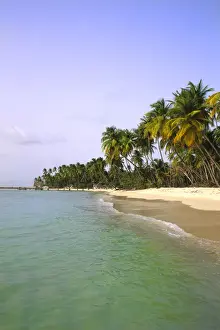 Tobago Prints: Beautiful remote Pigeon Point with beach and sand in small island of Tobago Caribbean