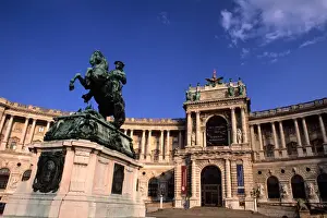 International Prints: Beautiful roof ornaments and General Eugen at Hofburg Imperial Palace of Vienna Austria