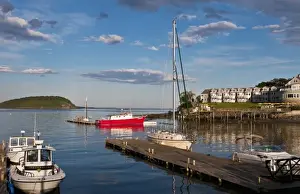 Images Dated 2028: Beautiful vacation spot of Bar Harbor Maine with water and ships, boats and great sky