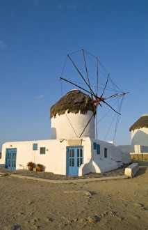 Images Dated 27th August 2021: Beautiful windmills on the island of Mykonos, Greece