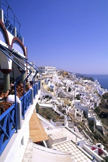 Slow Prints: The beauty of Santorini Greece from cliffs and restaurant