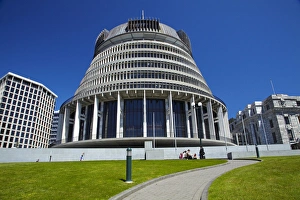 Wellington Prints: The Beehive, Parliament Buildings, Wellington, North Island, New Zealand