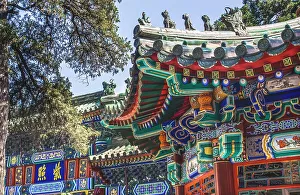 Communist Prints: Beihai Park Temple buildings, Beijing, China