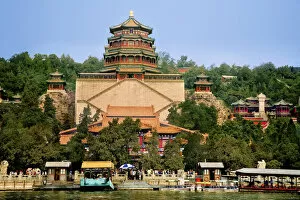 Images Dated 11th September 2007: Beijing, China, The Pavilion of Buddhist Fragrance, at the Summer Palace in front