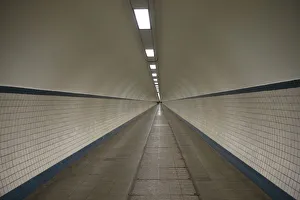 World Locations Prints: Belgium, Antwerp, St-Anna Tunnel, pedestrian tunnel under the Scheldt River
