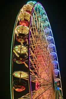 Ferris Wheel Prints: Belgium, Antwerp, Steenplein, Antwerp ferris wheel, dusk